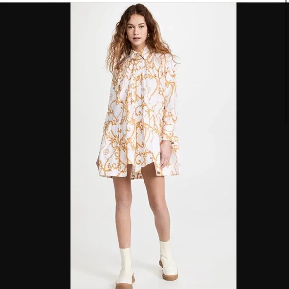 GANNI(ガニー)Printed Cotton Mini ShirtDress Ganni | Dresses | Ganni Printed Cotton Mini Shirt Dress | Poshmark